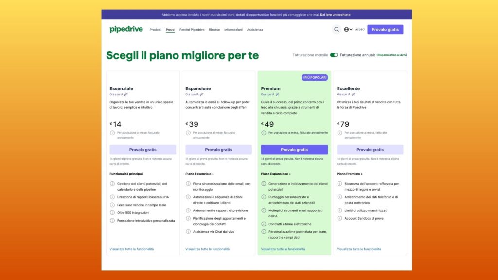 Pipedrive Prezzi
