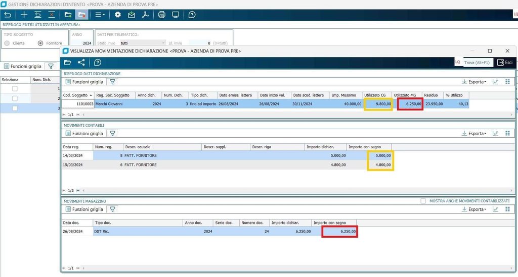 Controllo del plafond tra magazzino e contabilità - Software Business di NTS Informatica - Gest24
